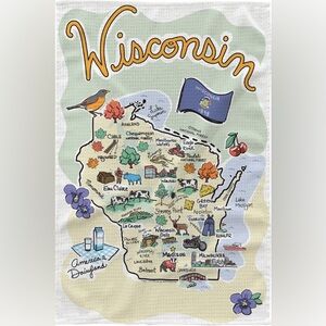 Wisconsin Map Kitchen Towel